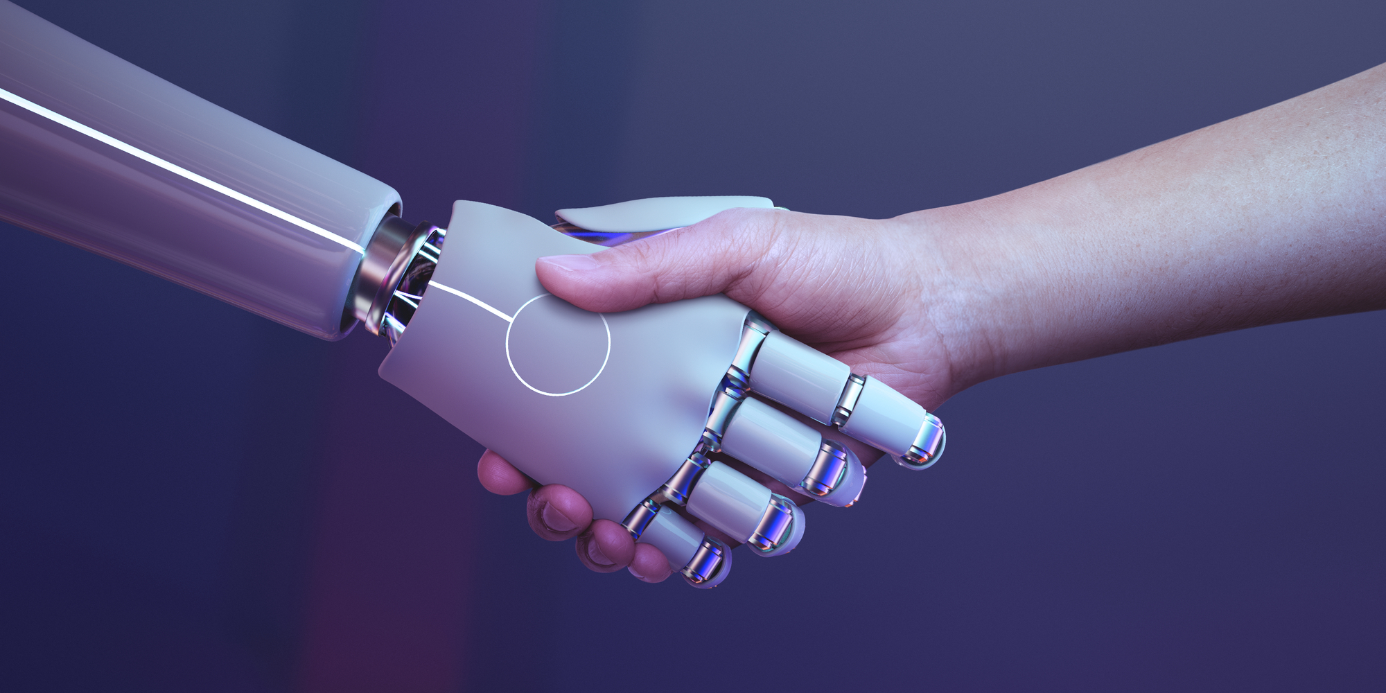 Robot Handshake Human Background Futuristic Digital Age (1)